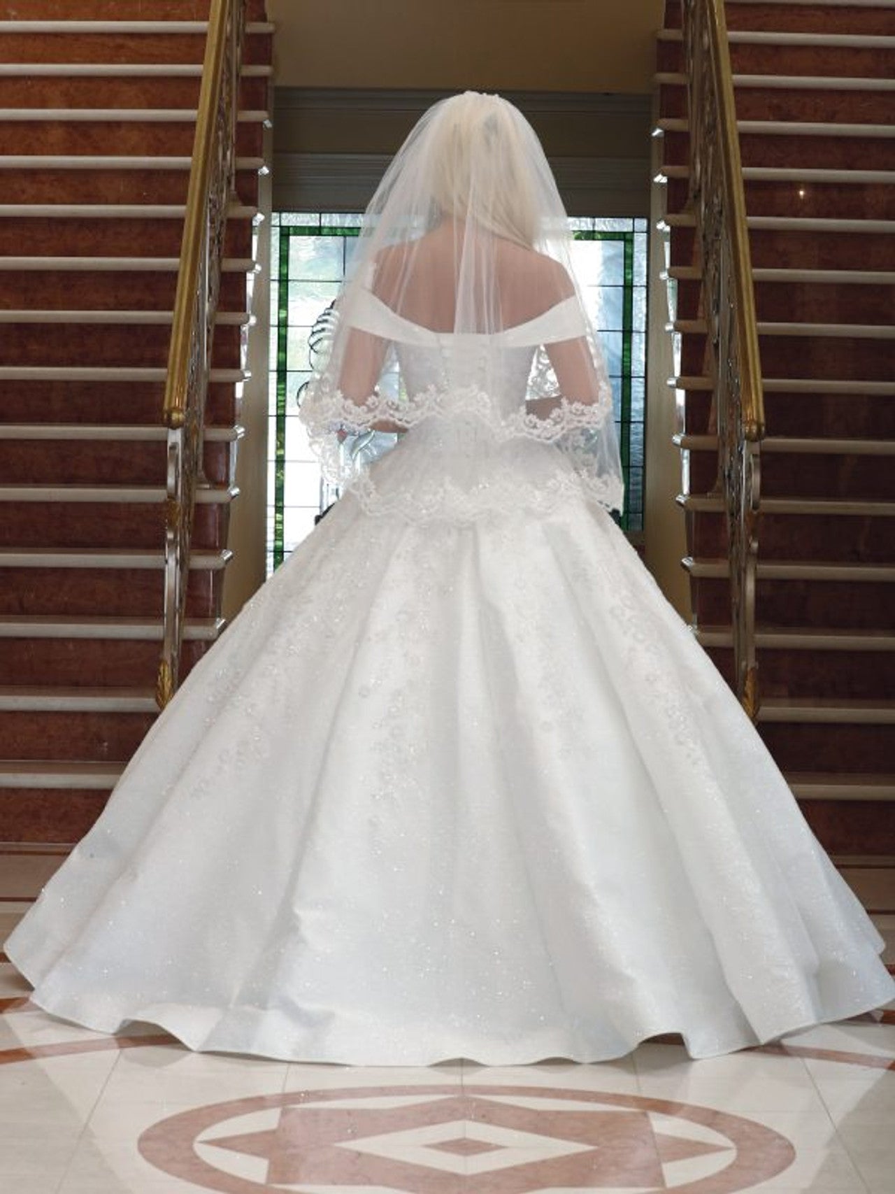 Dancing Queen 0158 Sequined Lace Applique Wedding Dress